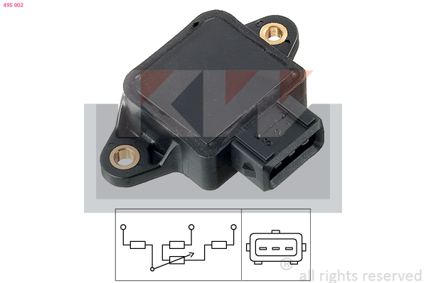 Senzor, pozitie clapeta acceleratie 495 002 KW